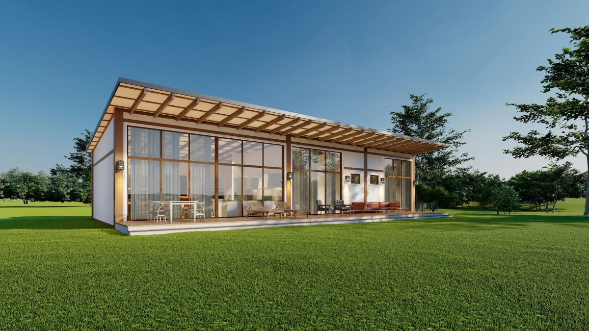 Glaspavillon — Fertighaus 96 m² · Bild 1