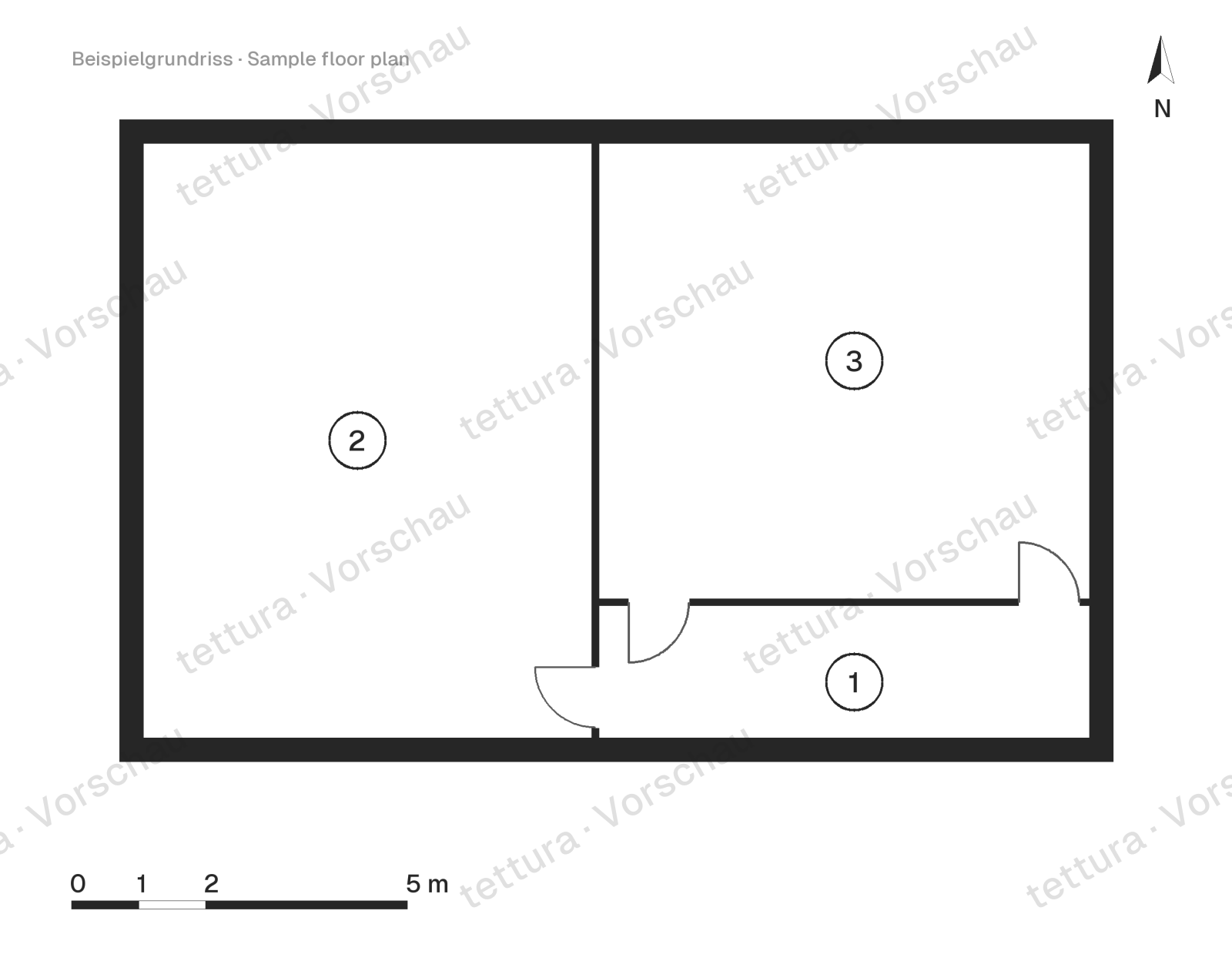 Maison du soir en pente — 232 m² avec jardin de graminées · Plan d'étage · Sous-sol