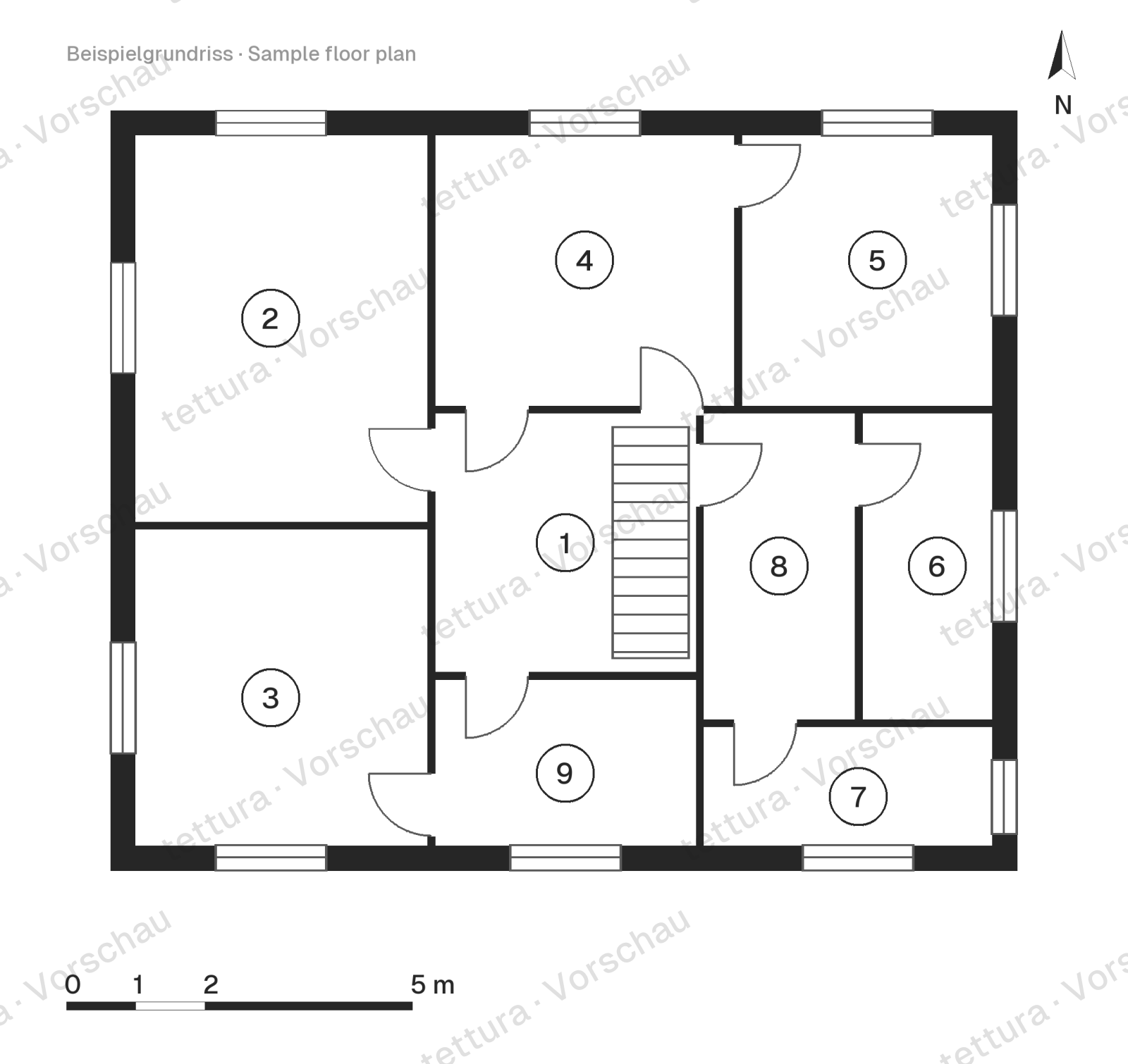 Cubo Bianco — 236 m² au bord de l'eau · Plan d'étage · Premier étage