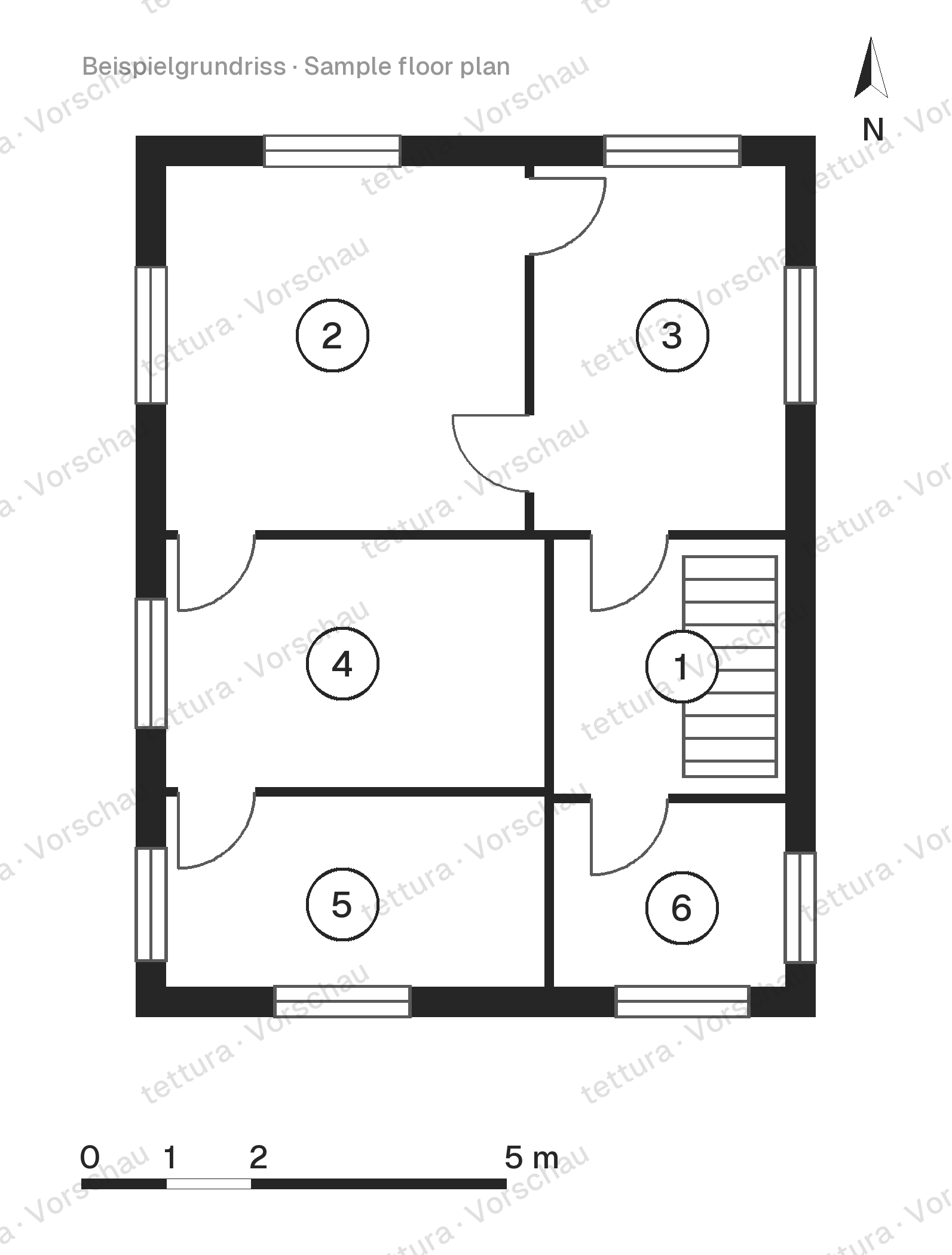 Bright Gable House — 136 m² with tall roof · Floor plan · First floor