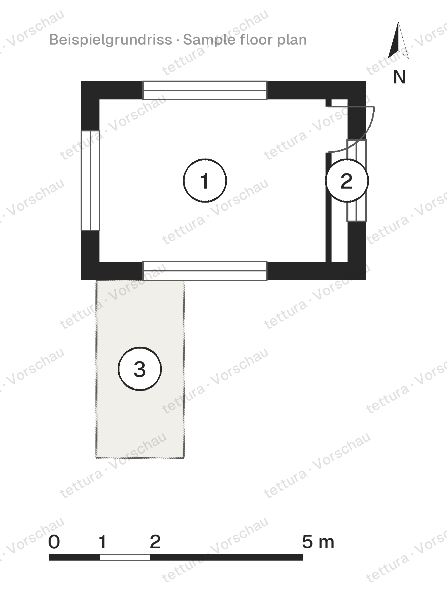 Slope Pod — sleeping module 18 m² · Floor plan · Ground floor