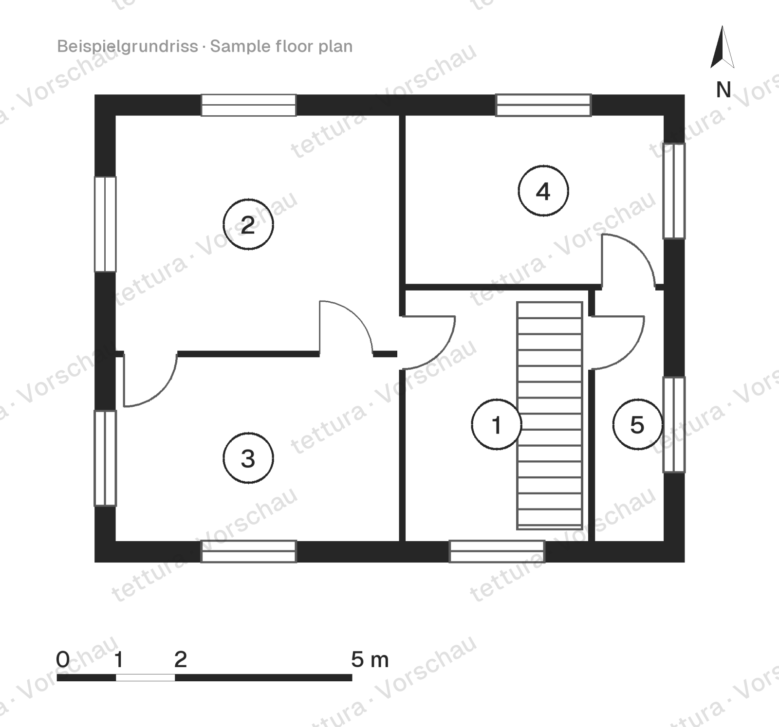 Casa d'inverno a falda unica — casa vacanze 104 m² · Pianta · Sottotetto