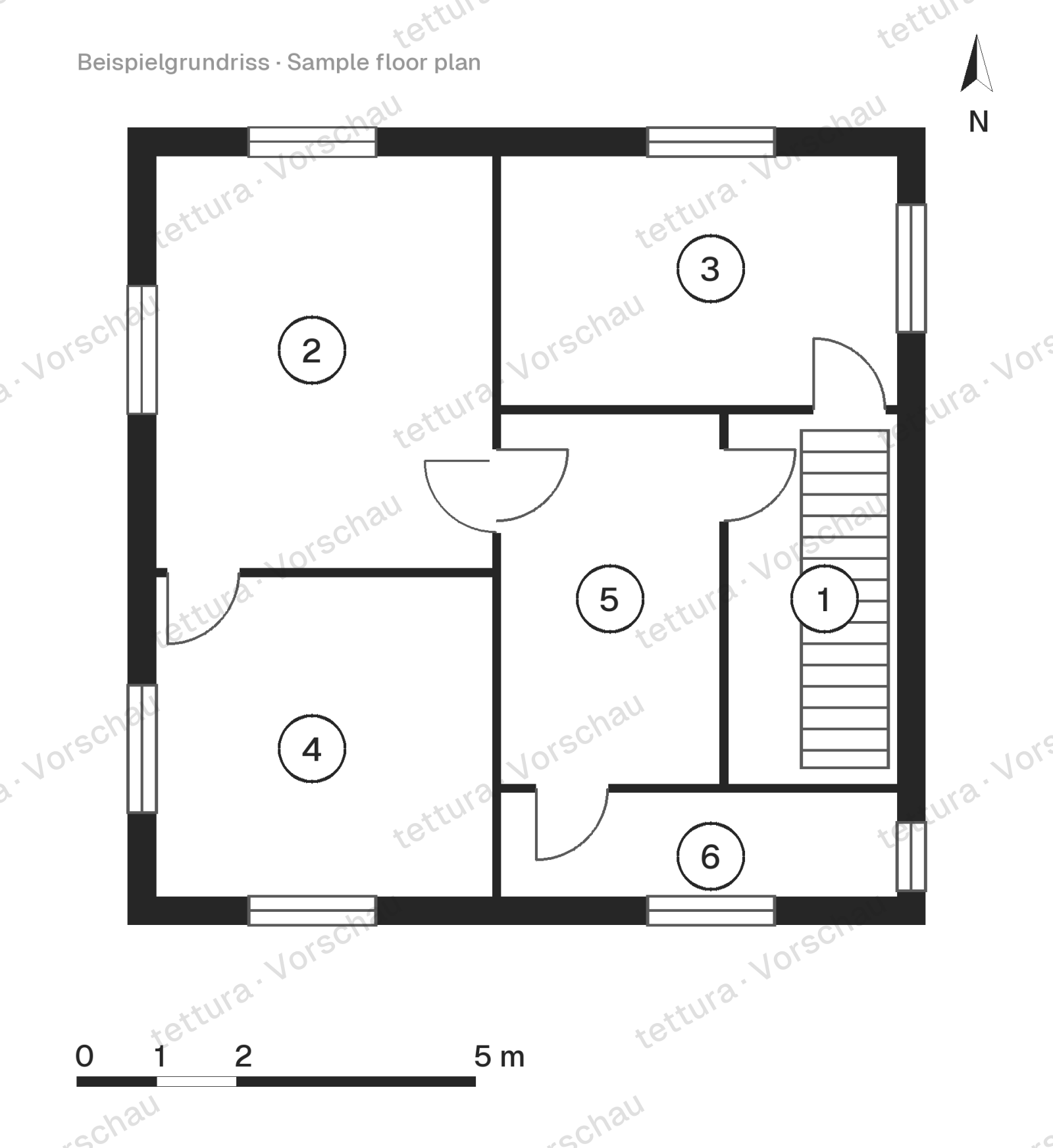 Maison-grange anthracite — 164 m² avec fenêtres de toit · Plan d'étage · Premier étage