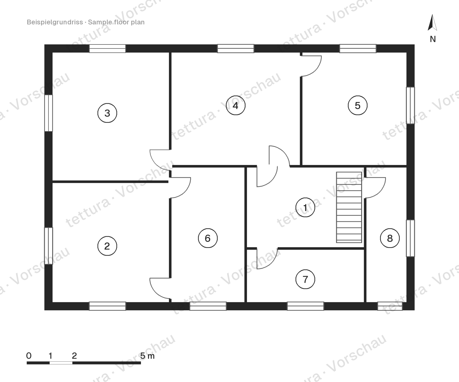 Villa dei Pini — 310 m² sous les pins · Plan d'étage · Premier étage