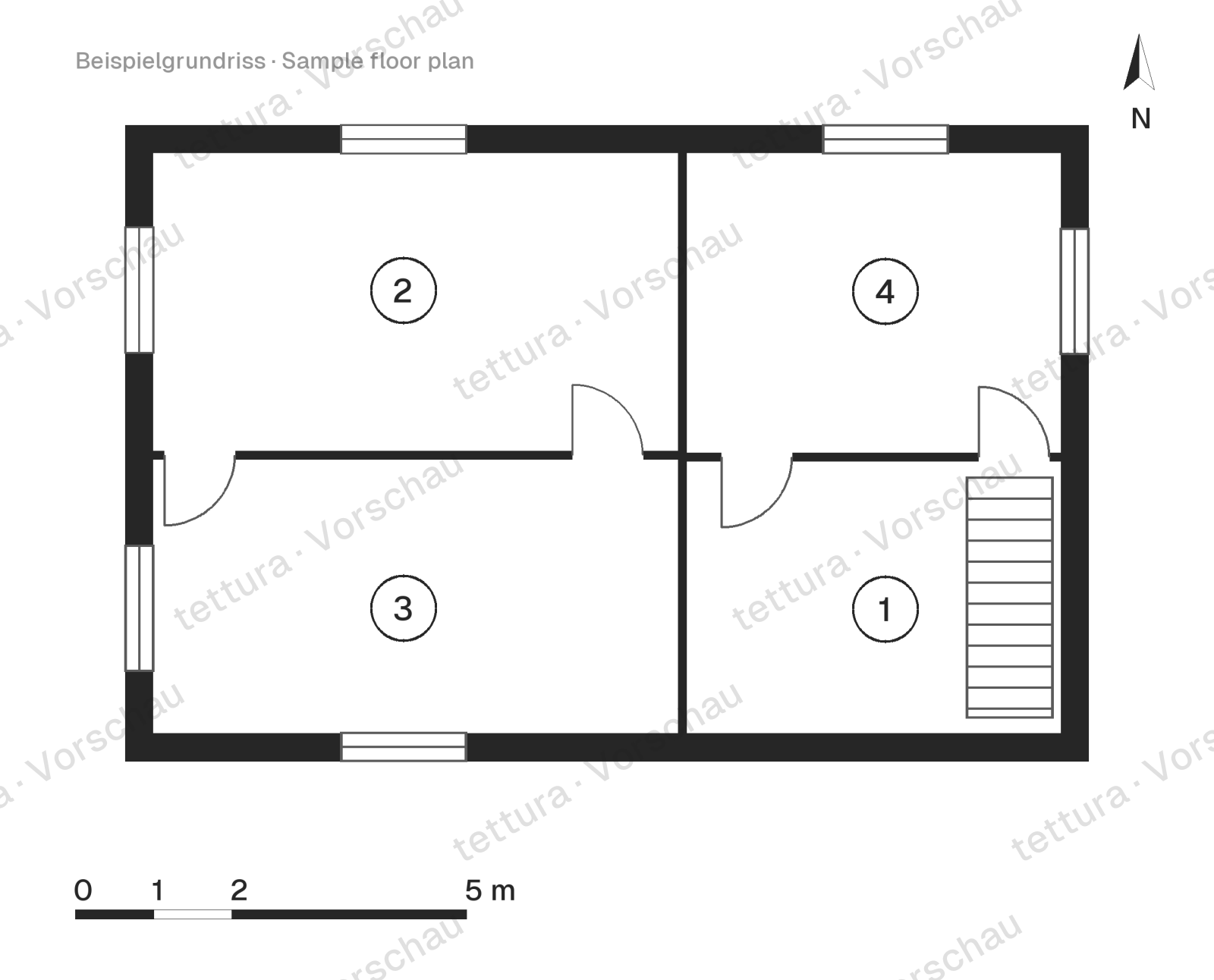Forest Terrace — 164 m² with glass veranda · Floor plan · First floor
