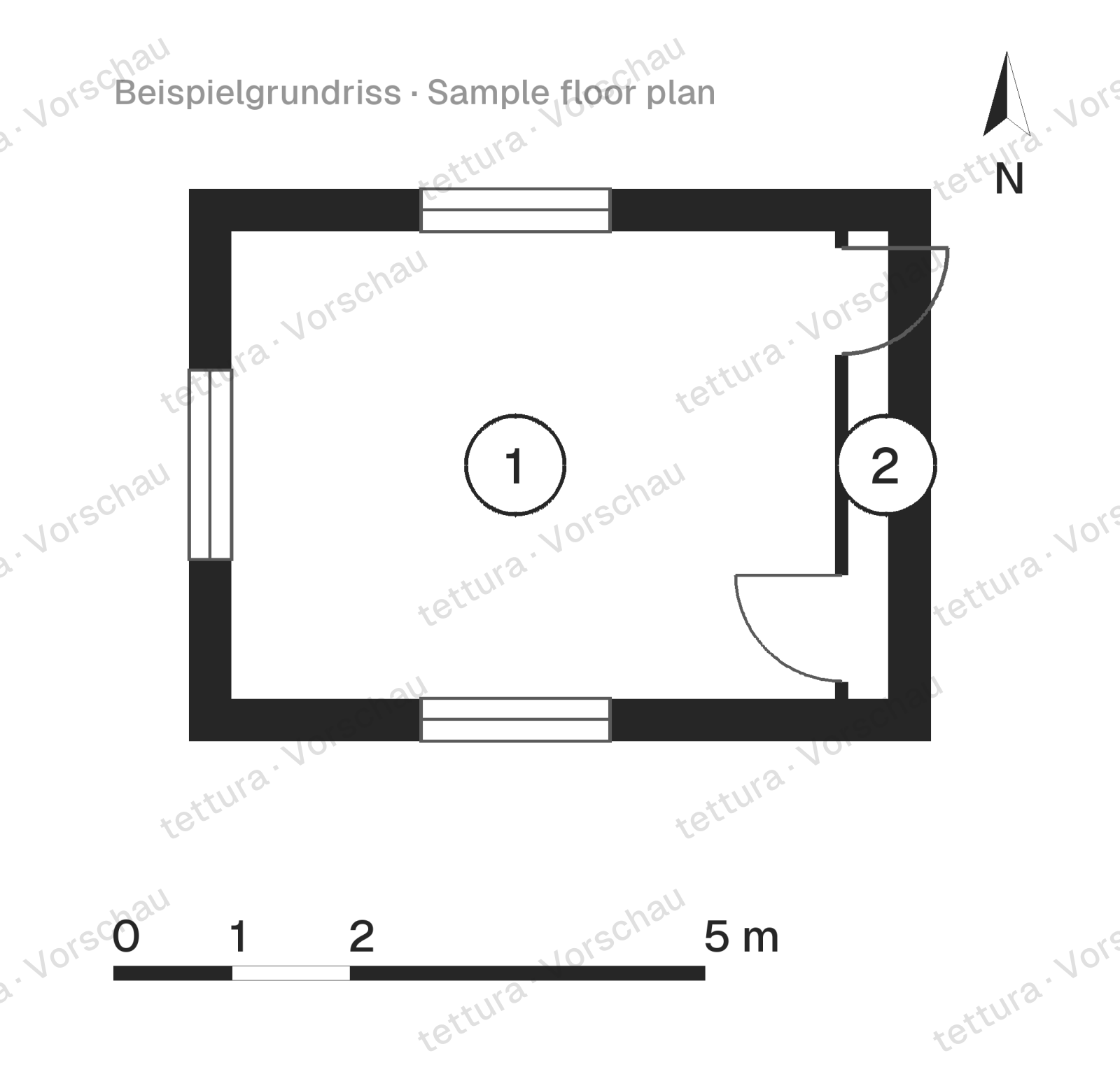 Garaje de ladrillo — garaje individual 24 m² · Plano de planta · Planta baja